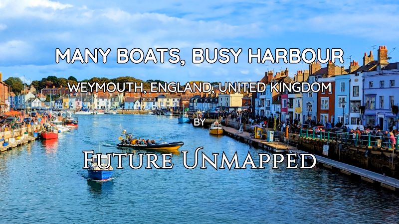 Seaside town in sheltered bay - flowing to major channel - teems with local residents and inquisitive tourists navigating narrow, active harbour.